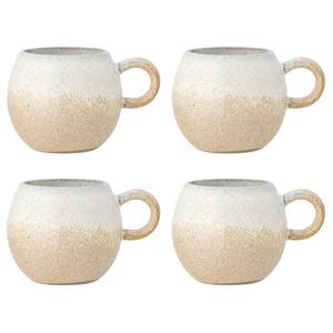 Tasse Paula mit Henkel Typ G 4er-Set Steingut - Grau