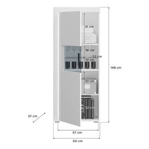 Beleuchtetes Highboard Sciava Hochglanz Weiß / Matt Weiß