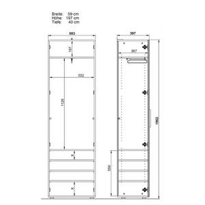 Garderobenschrank Genova Glas - Weiß