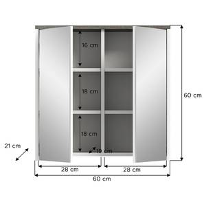 Spiegelschrank Lihem Weiß / Rauchsilber Dekor