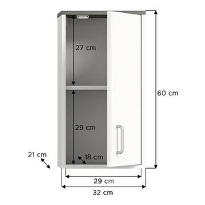 Hängeschrank Lihem Weiß / Rauchsilber Dekor