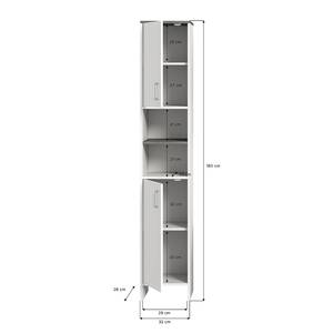 Badezimmerset Lihem 3-teilig Weiß / Rauchsilber Dekor