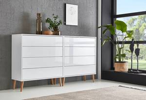 Sideboard Mart 158 cm - Holzfüße Typ A Hochglanz Weiß