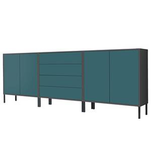 Sideboard Mart 237 cm - Metallfüße Typ B Petrol / Anthrazit