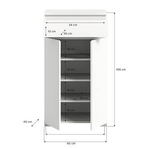 Schuhkommode Flabo mit Schublade Weiß