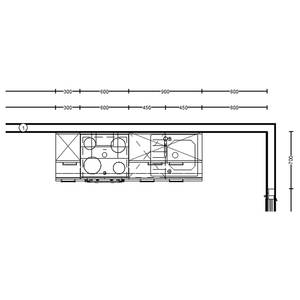 Küchenzeile High-Line Touch Variante A Alpinweiß / Schiefergrau - Breite: 180 cm - Ausrichtung links - Mit Elektrogeräten