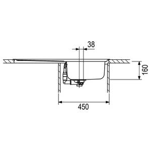 Küchenzeile High-Line Touch Variante C Alpinweiß / Schiefergrau - Breite: 240 cm - Ausrichtung links - Mit Elektrogeräten