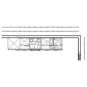 Küchenzeile High-Line Touch Variante B Alpinweiß / Schiefergrau - Breite: 270 cm - Ausrichtung links - Ohne Elektrogeräte