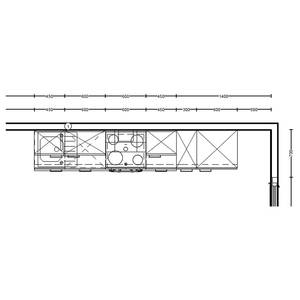 Küchenzeile High-Line Touch Variante B Alpinweiß / Schiefergrau - Breite: 300 cm - Ausrichtung rechts - Ohne Elektrogeräte