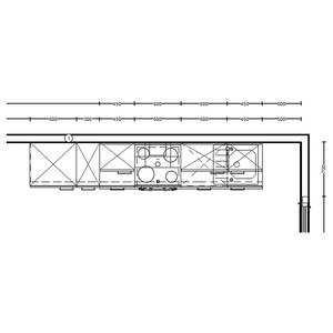 Küchenzeile High-Line Touch Variante B Alpinweiß / Schiefergrau - Breite: 300 cm - Ausrichtung links - Mit Elektrogeräten