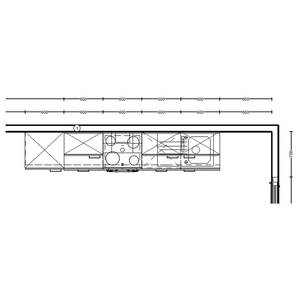 Küchenzeile High-Line Touch Variante C Alpinweiß / Schiefergrau - Breite: 300 cm - Ausrichtung links - Ohne Elektrogeräte