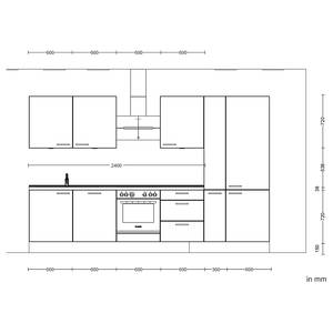 Küchenzeile High-Line Touch Variante C Alpinweiß / Schiefergrau - Breite: 330 cm - Ausrichtung rechts - Ohne Elektrogeräte