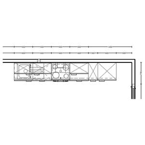 Küchenzeile High-Line Touch Variante C Alpinweiß / Schiefergrau - Breite: 330 cm - Ausrichtung rechts - Ohne Elektrogeräte