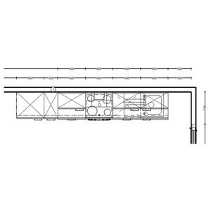 Küchenzeile High-Line Touch Variante C Alpinweiß / Schiefergrau - Breite: 330 cm - Ausrichtung links - Mit Elektrogeräten