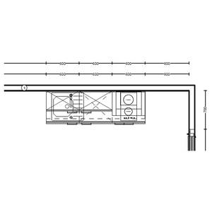 Küchenzeile Low-Line Touch Variante A Alpinweiß / Schiefergrau - Breite: 180 cm - Ausrichtung rechts - Mit Elektrogeräten