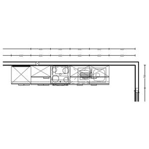 Küchenzeile Low-Line Touch Variante C Alpinweiß / Schiefergrau - Breite: 300 cm - Ausrichtung links - Mit Elektrogeräten