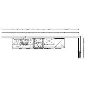 Küchenzeile Low-Line Touch Variante C Alpinweiß / Schiefergrau - Breite: 300 cm - Ausrichtung rechts - Ohne Elektrogeräte