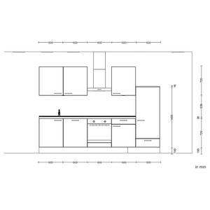 Küchenzeile Low-Line Touch Variante C Alpinweiß / Schiefergrau - Breite: 300 cm - Ausrichtung rechts - Mit Elektrogeräten