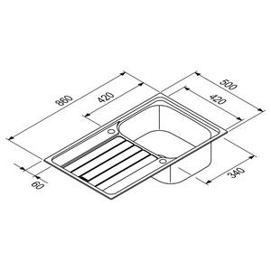 Küchenzeile Low-Line Touch Variante C Alpinweiß / Schiefergrau - Breite: 330 cm - Ausrichtung rechts - Mit Elektrogeräten