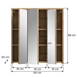 Spiegelschrank Folster Holz - Holzwerkstoff - 64 x 68 x 20 cm