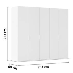 Drehtürenschrank Fifty Alpinweiß - Breite: 251 cm