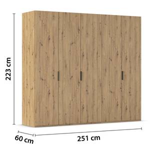 Drehtürenschrank Fifty Eiche Artisan Dekor - Breite: 251 cm