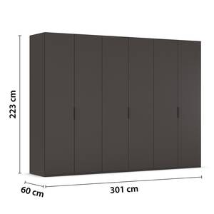 Drehtürenschrank Fifty Graphit - Breite: 301 cm