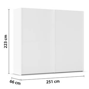 Schwebetürenschrank Fifty Alpinweiß - Breite: 251 cm