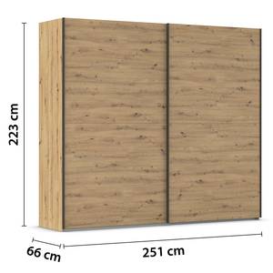 Schwebetürenschrank Fifty Eiche Artisan Dekor - Breite: 251 cm