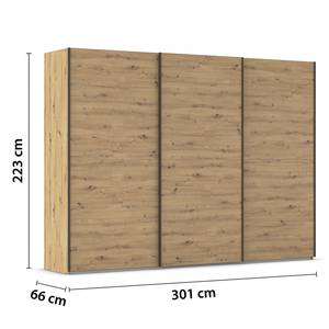 Schwebetürenschrank Fifty Eiche Artisan Dekor - Breite: 301 cm