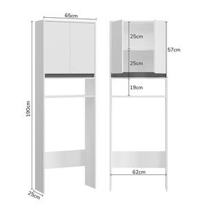 Waschmaschinenregal Kilden Grau - Weiß - Holzwerkstoff - 65 x 190 x 25 cm