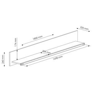 Wohnwand NatureStar 4-tlg 190 cm Inkl. Beleuchtung - Kernbuche teilmassiv