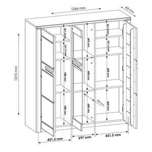 Wohnwand NatureStar 3-tlg mit Highboard Inkl. Beleuchtung - Kernbuche teilmassiv