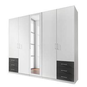 Drehtürenschrank Fügen Weiß / Graphit - Breite: 225 cm