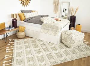 Kurzflorteppich Bohist 400 Wolle / Baumwolle - Creme / Beige - 200 x 290 cm