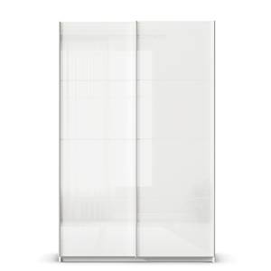 Schwebetürenschrank Quadra - Glasfront Alpinweiß - Breite: 136 cm