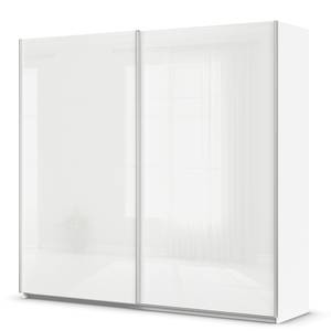 Schwebetürenschrank Quadra - Glasfront Alpinweiß - Breite: 226 cm