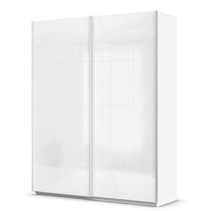 Schwebetürenschrank Quadra - Glasfront Alpinweiß - Breite: 181 cm