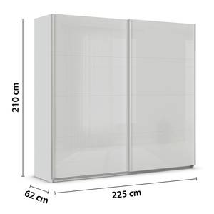 Schwebetürenschrank Quadra - Glasfront Seidengrau - Breite: 226 cm