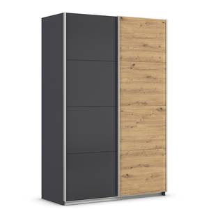 Schwebetürenschrank Quadra - Zweifarbig Graumetallic - Breite: 136 cm