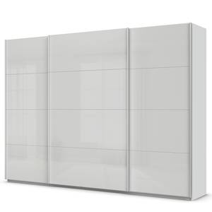 Schwebetürenschrank Quadra - Glasfront Seidengrau - Breite: 315 cm