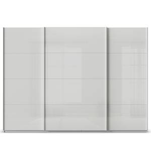 Schwebetürenschrank Quadra - Glasfront Seidengrau - Breite: 315 cm