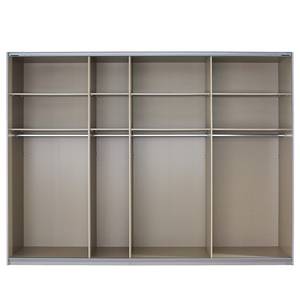 Schwebetürenschrank Quadra - Glasfront Seidengrau - Breite: 315 cm