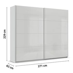 Schwebetürenschrank Quadra - Glasfront Seidengrau - Breite: 271 cm