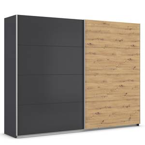 Schwebetürenschrank Quadra - Zweifarbig Graumetallic - Breite: 271 cm