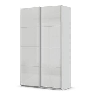 Schwebetürenschrank Quadra - Glasfront Seidengrau - Breite: 136 cm