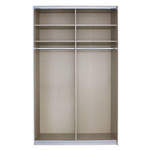 Schwebetürenschrank Quadra - Glasfront Seidengrau - Breite: 136 cm