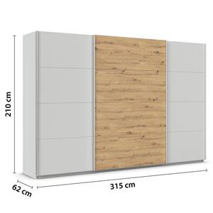 Schwebetürenschrank Quadra - Zweifarbig Seidengrau - Breite: 315 cm