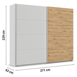 Schwebetürenschrank Quadra - Zweifarbig Seidengrau - Breite: 271 cm