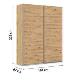 Schwebetürenschrank Quadra - Uni Eiche Artisan Dekor - Breite: 181 cm